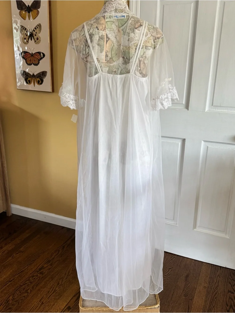 Tamara Lynn Vintage Union Made White Lace Peignoir Nightie Slip Set L - NWT - Picture 11 of 14